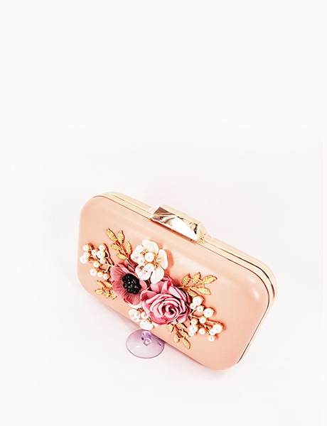 Pink Clutch Handbag/flowers