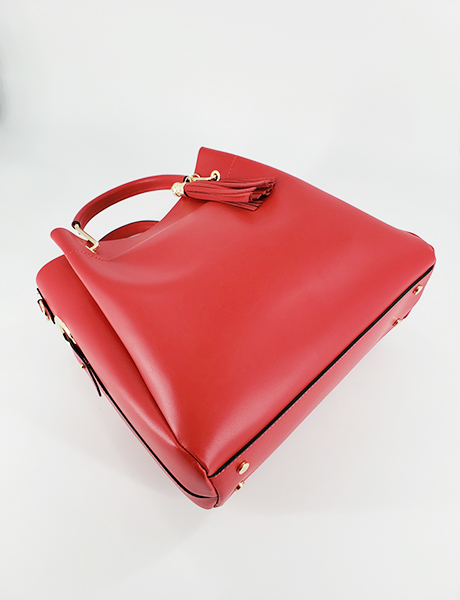 Red Top Handle drop Bag(Cuir)